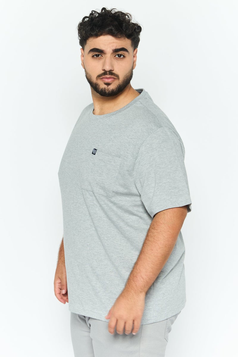 Chaps Men Crew Neck Short Sleeve Brand logo T-Shirts, Grey - Image 4