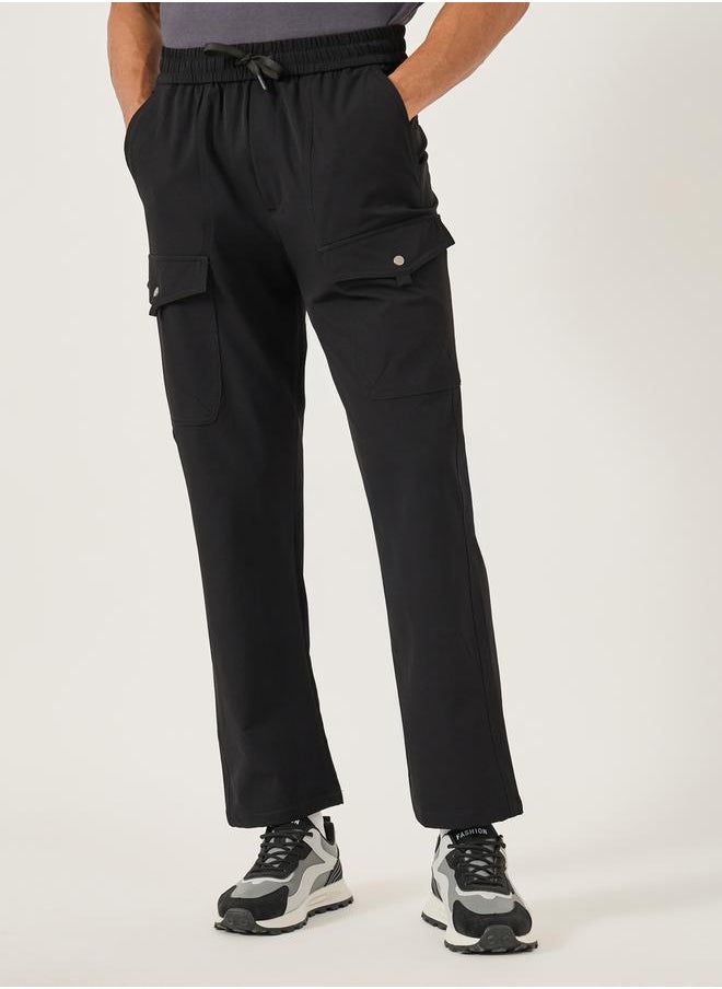 Fort Collins Mid Rise Straight Fit Track Pant with Drawstring by Styli  - Image 3