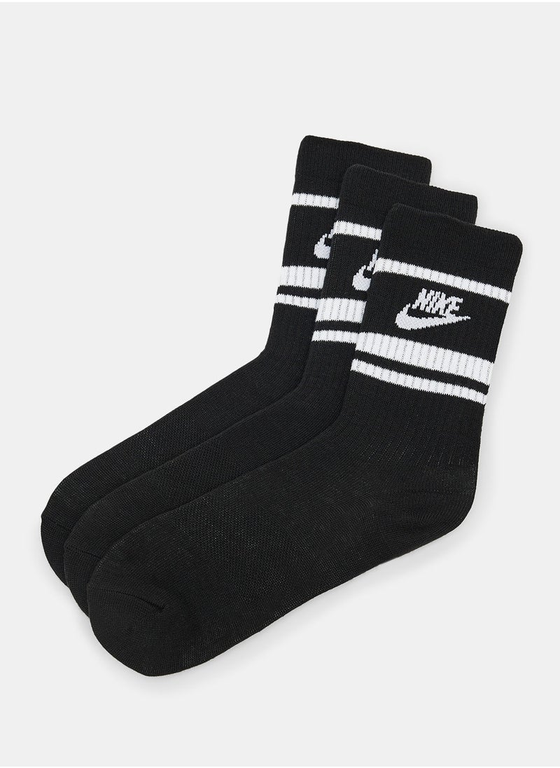 Nike Unisex Everyday Essential Stripes Crew Socks (Pack of 3)  - Image 1