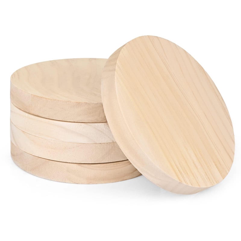 Yangbaga 5 PCS Natural Wood Slices 15CM Unfinished Predrilled Log Discs Wooden Circles 20 mm Thickness for DIY Crafts Wooden Discs Wedding Centrepieces Christmas Decoration for Crafts Painting