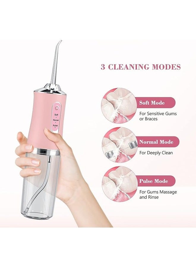 Portable Dental Water Floser, Professional Oral Irrigator 230ml with 3 Modes and 4 Replacement Nozzles with 360° Rotation, IPX7 Waterproof, USB Rechargeable for Travel, Home - Image 2
