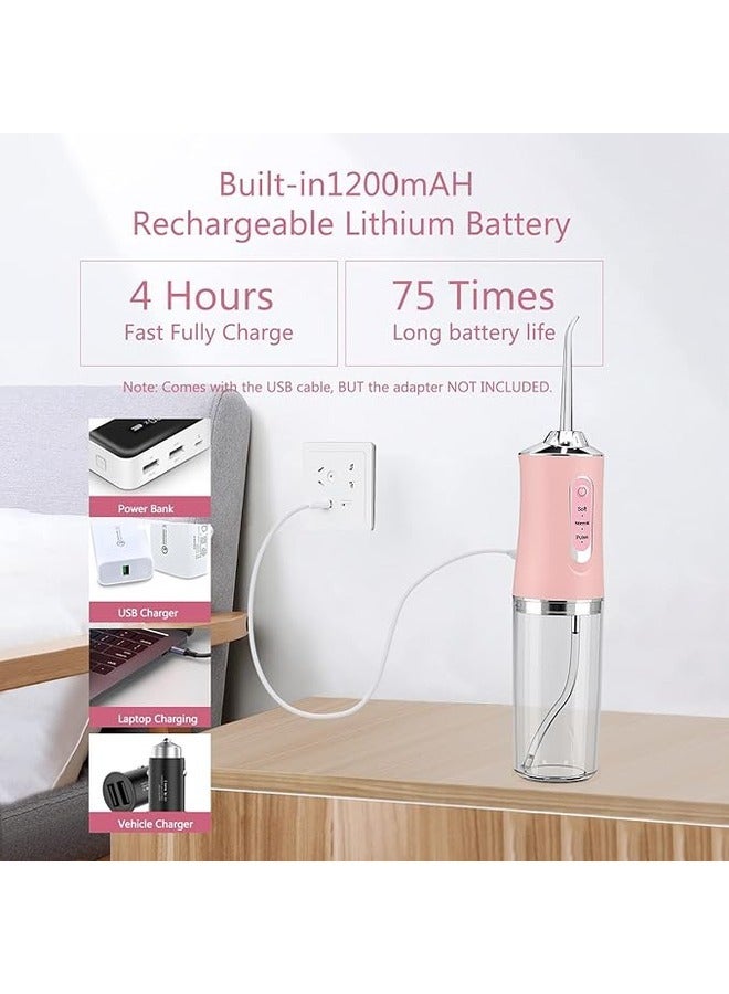 Portable Dental Water Floser, Professional Oral Irrigator 230ml with 3 Modes and 4 Replacement Nozzles with 360° Rotation, IPX7 Waterproof, USB Rechargeable for Travel, Home - Image 4