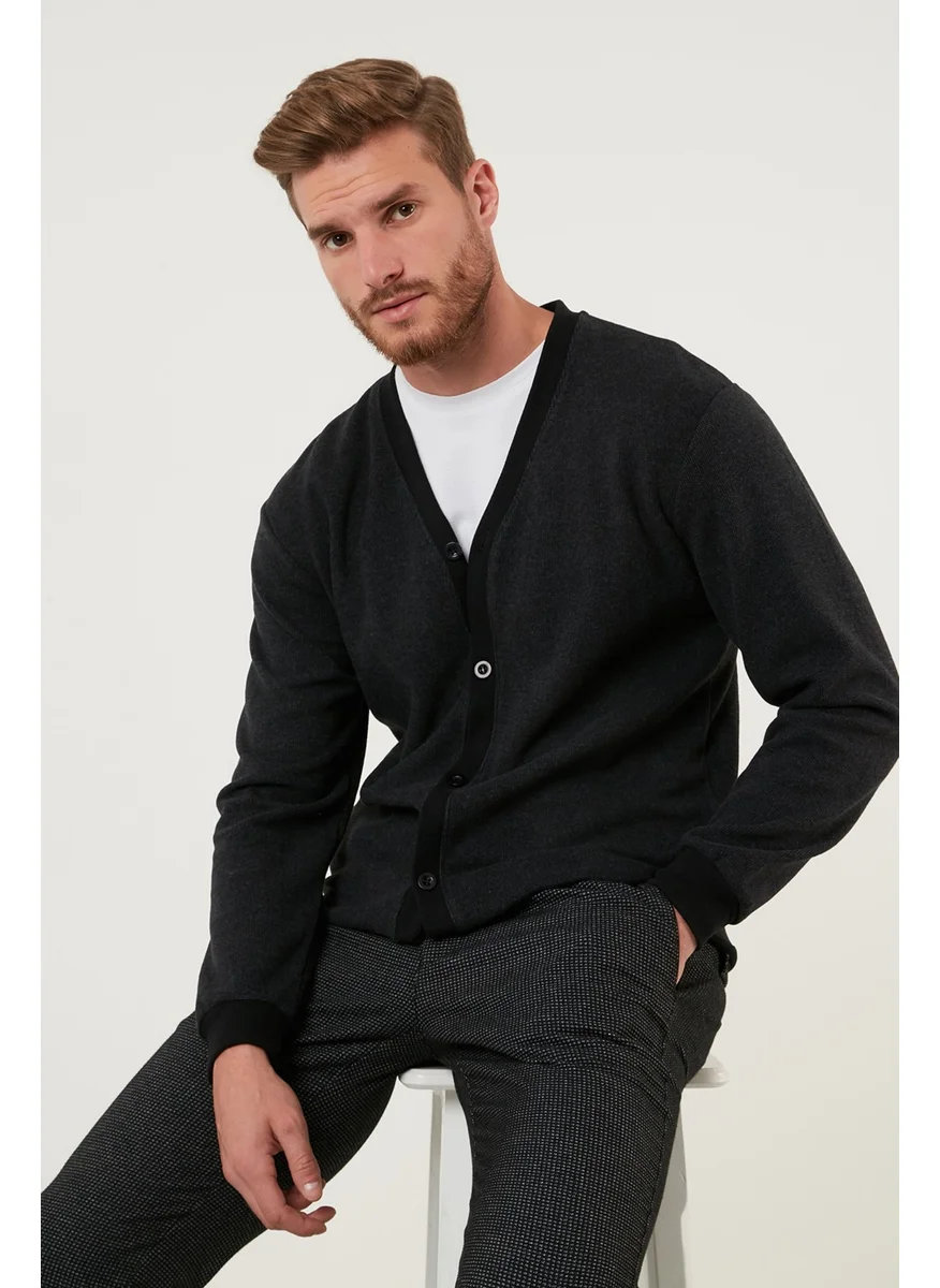 Buratti Cotton Regular Fit Buttoned V-Neck Cardigan Men's Cardigan 456205