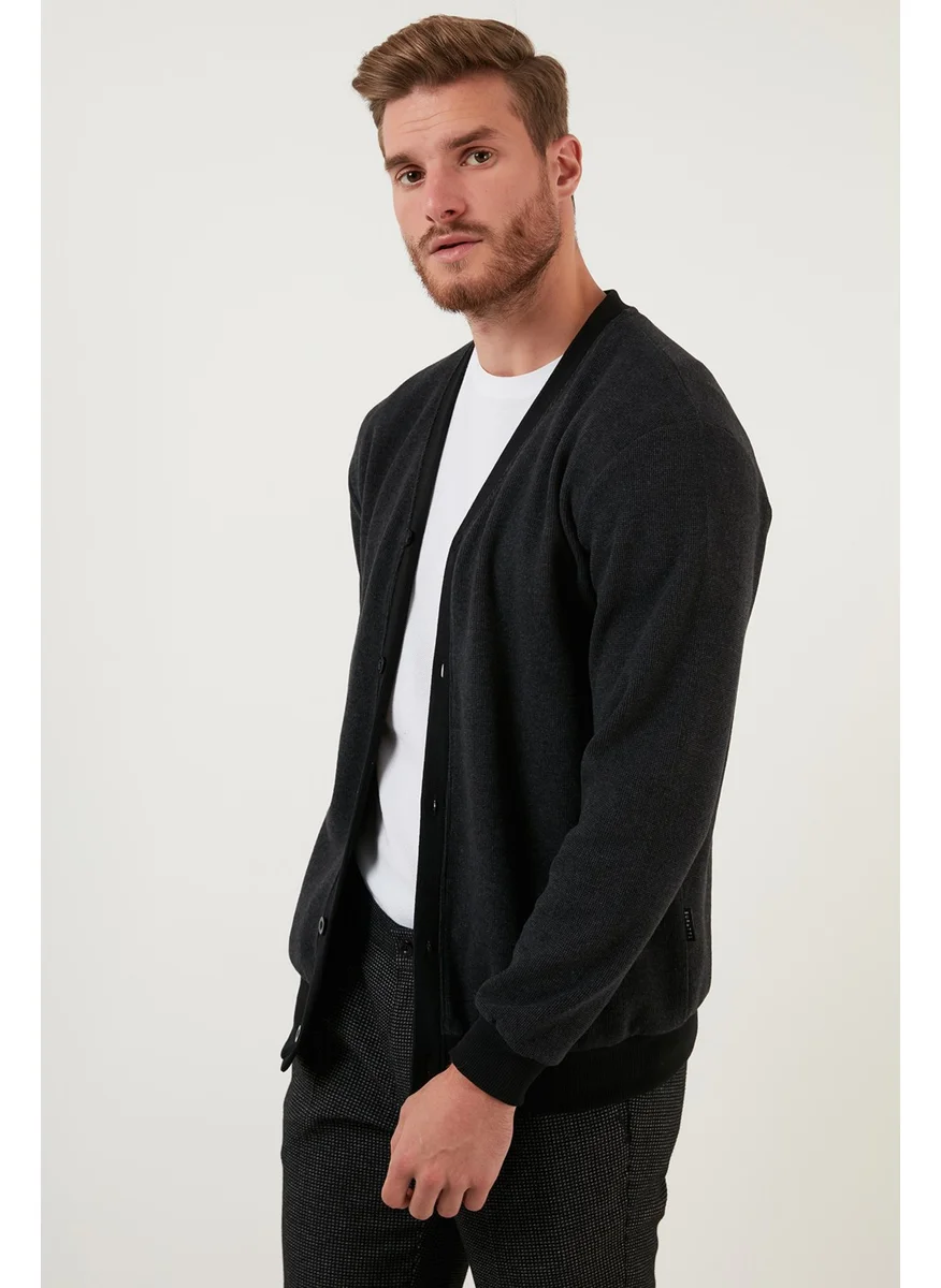 Buratti Cotton Regular Fit Buttoned V-Neck Cardigan Men's Cardigan 456205
