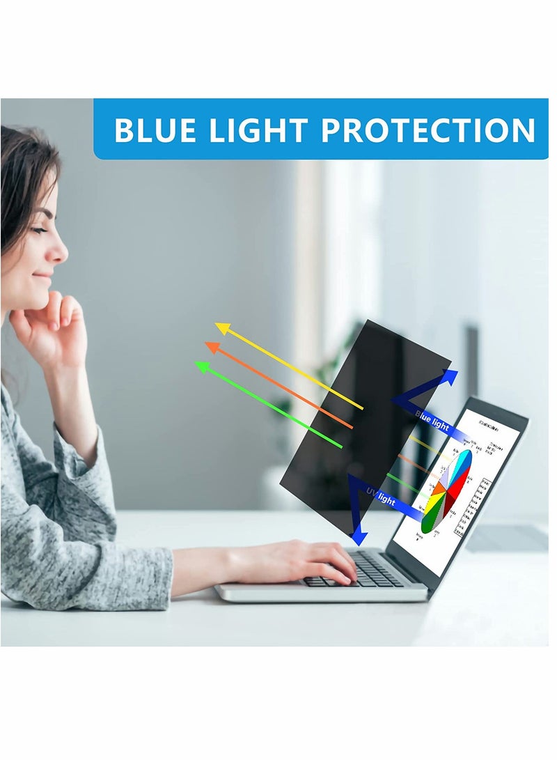15.6 Inch Laptop Privacy Screen Filter Anti Blue Light Screen Protector, Compatible with HP Dell Asus Acer Sony Samsung Lenovo Toshiba,16:9 Removable Aspect Ratio Screen Filter Laptop Privacy - Image 5