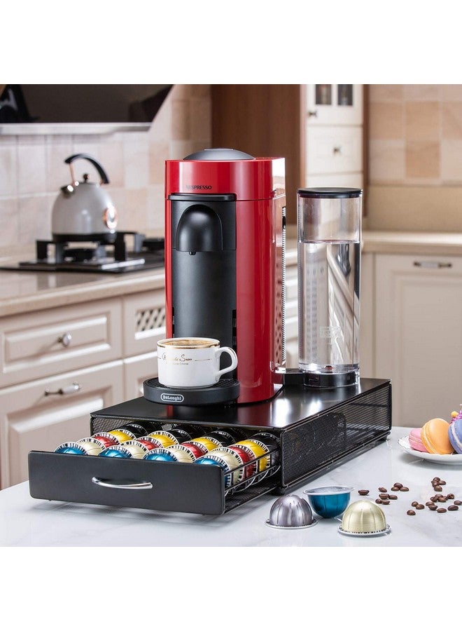 فلاج شيب حامل كبسولات فيرتو الرائد، درج تخزين لكبسولات نسبرسو فيرتو، صينية درج منظم مع رفوف شبكية لكبسولات نسبرسو فيرتو، حامل معدني أسود (سعة 40 كبسولة) - Image 4