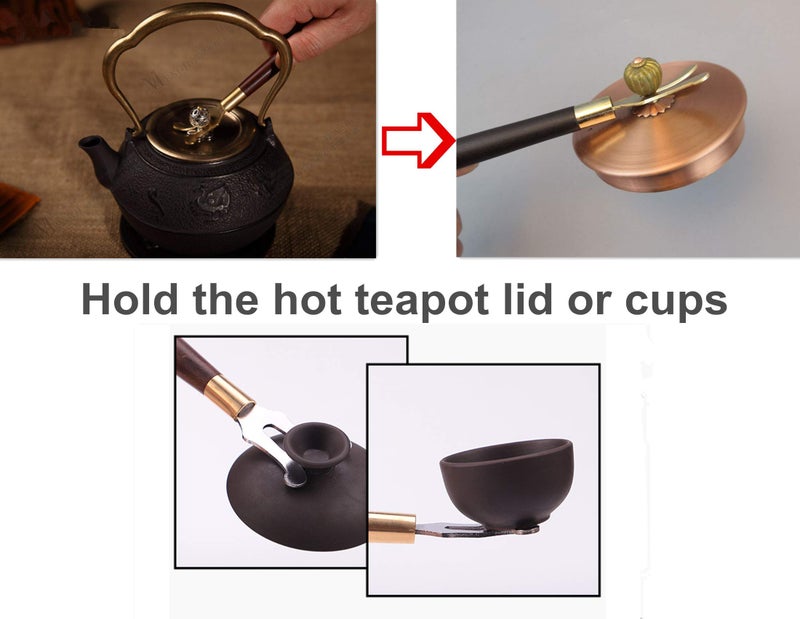 DoroSun 5.3 Inches Black Round Cast Iron Trivet Metal Teapot Base with Legs and Lid Holder for Japanese Kettle Tetsubin Kung Fu Hot Tea Pot - Image 2