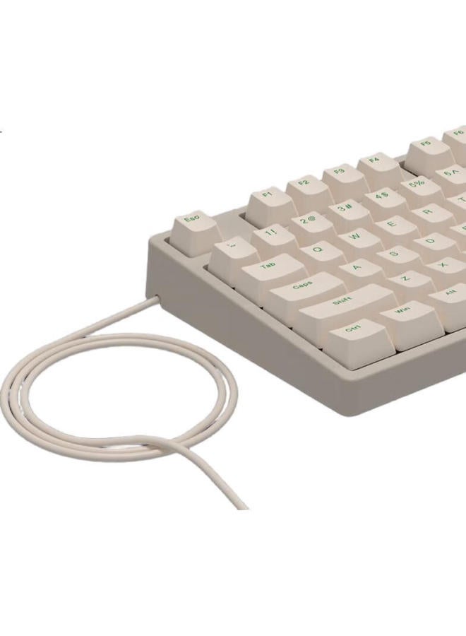Ikbc C108, Coffee Color, 108-Key Wired Mechanical Keyboard, Cherry Mx Brown Switches, Blue Switches - Image 3