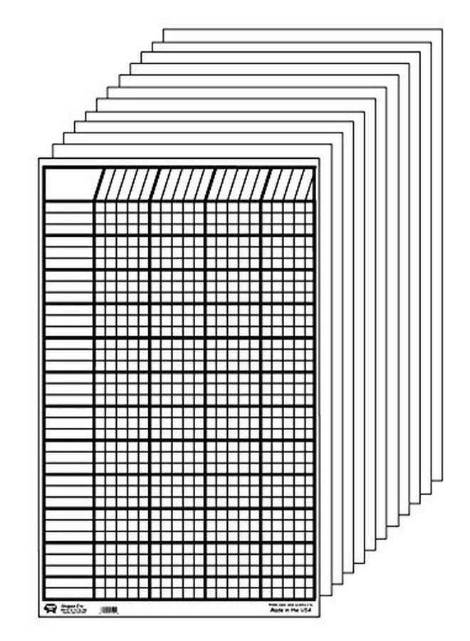 SHAPES ETC. Small Charts Set of 12 White- Perfect for Encouraging Positive Reinforcement, Tracking Goals, Chores, Classroom assignments and Responsibilities. - Image 1
