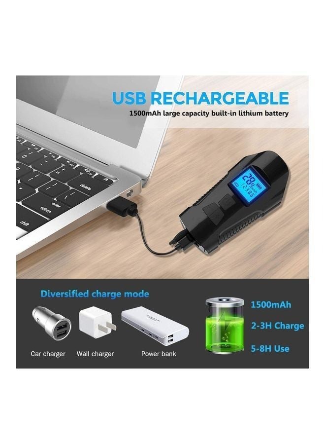 روك بو طقم بوق وعداد سرعة ومصباح LED أمامي قابل للشحن بمنفذ USB للدراجة 15 x 10 x 8 cmسم - Image 4
