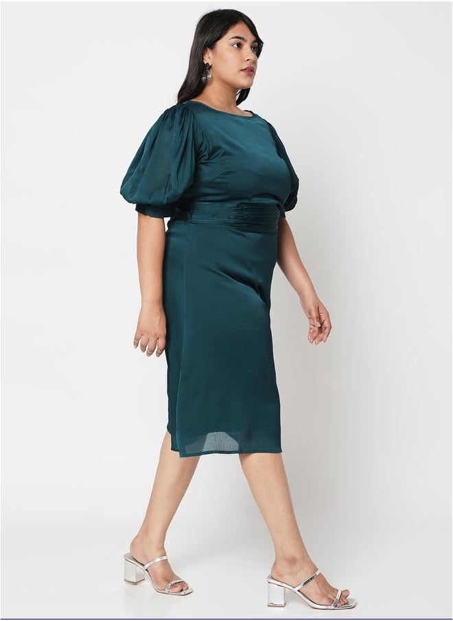 Plus Size Boat Neck Gathered Detail A-Line Midi Dress - pzsku/Z2C274668A8B61A8A325BZ/45/_/1738970528/92706c8e-2b78-4a2d-bac2-938978ce0975