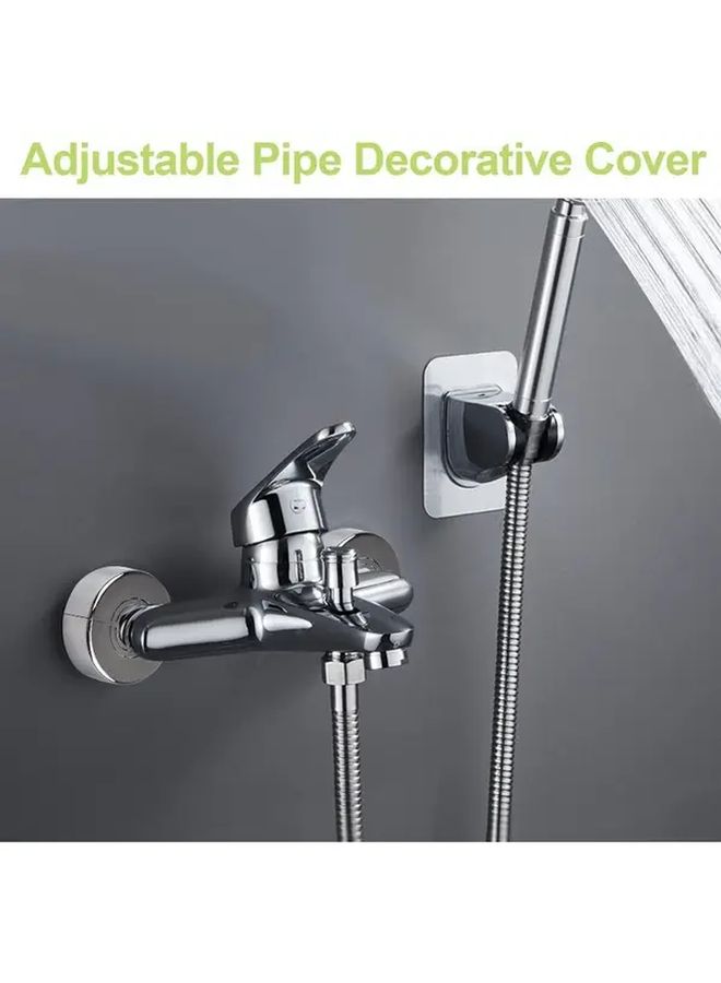 Chrome Plated Plastic Wall Pipe Covers 2pcs Adjustable Split Flange Easy Installation - Image 5