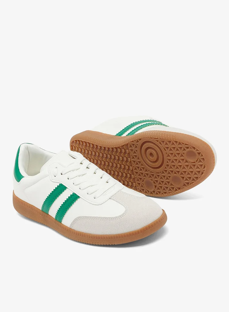 Ginger White/Green Retro Court Sneakers for Women | Best Price UAE