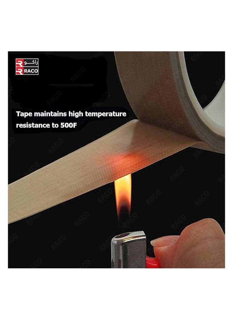 RACO RACO PTFE Coated Fiberglass Teflon Tape, High Temperature Tape, Drying Mechanical Conveyor Belt, Welding Sealing Tape, Vacuum Bag Tape, Teflon Tape for Sealer Machine 0.13MM X 10 Meter  - Image 2