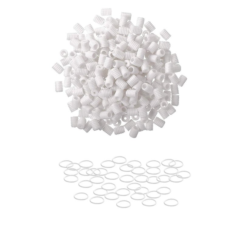 Sadar Shop Ear String Adjuster Cord Lock for Mask With Ring 50pcs Cord Locks Toggles and 50pcs Plastic RingsWhite