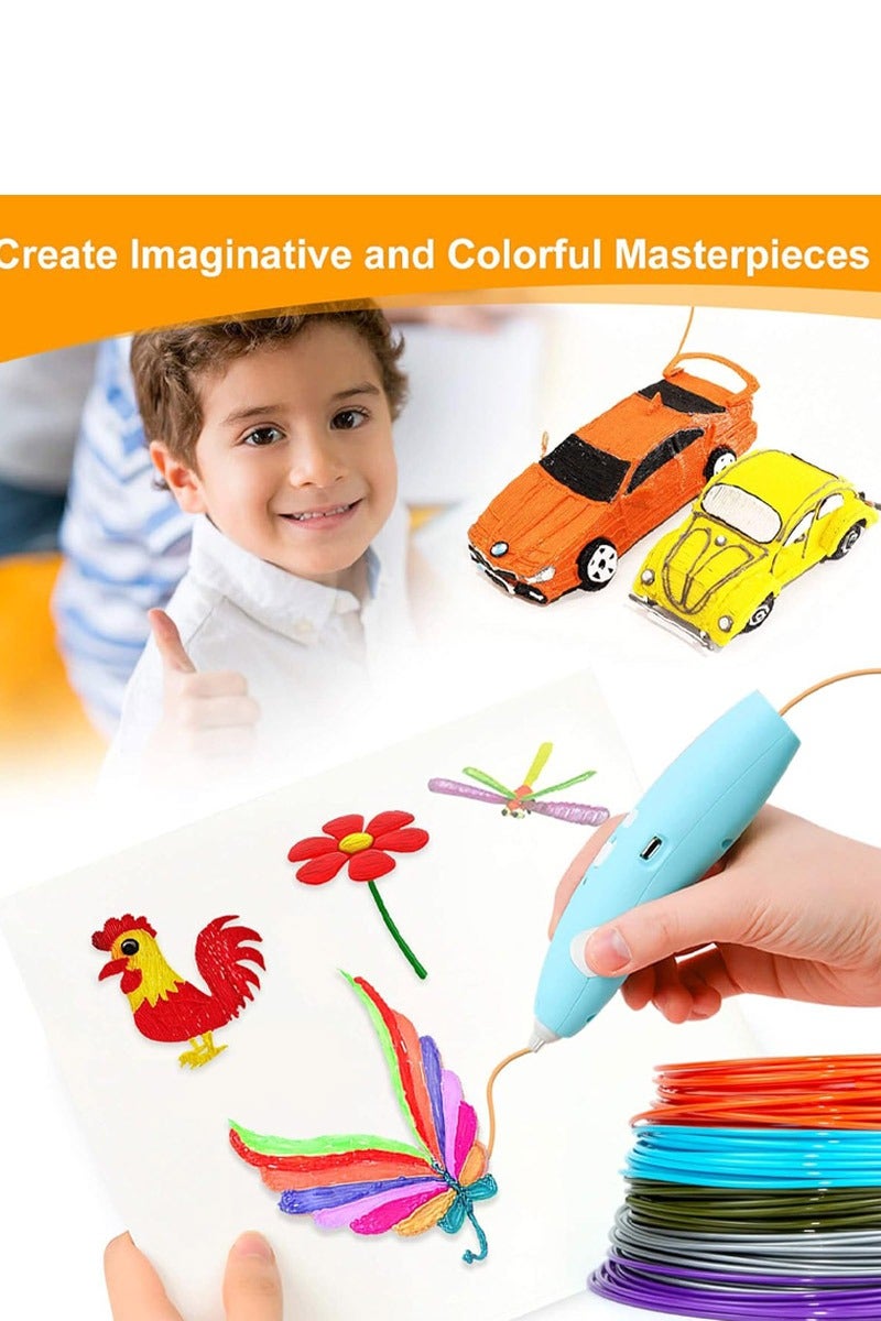 rocooart PLA 3D Pen Filament, 20 Bright Colors(Random), 1.75mm Refills for 3D Pens, 10 Feet per Color, Total 200 Feet, Ideal for Creative Projects - Image 3
