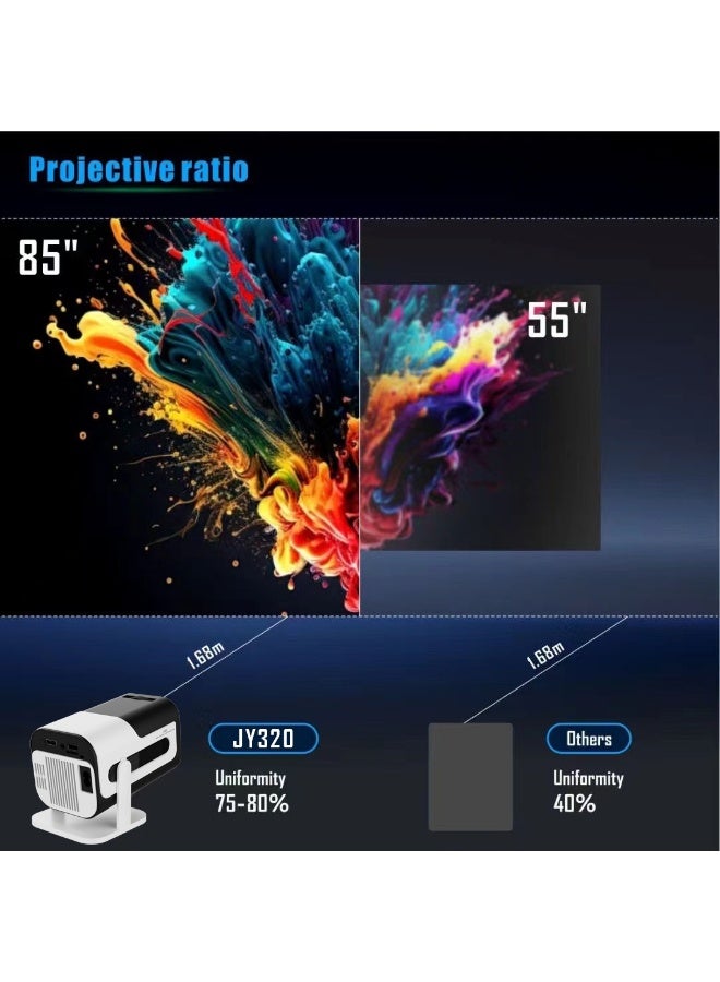 لاكوز جهاز عرض الألعاب JY320 Plus مع وحدتي تحكم لاسلكيتين، يدعم دقة 4K، وألعاب مدمجة. - Image 4
