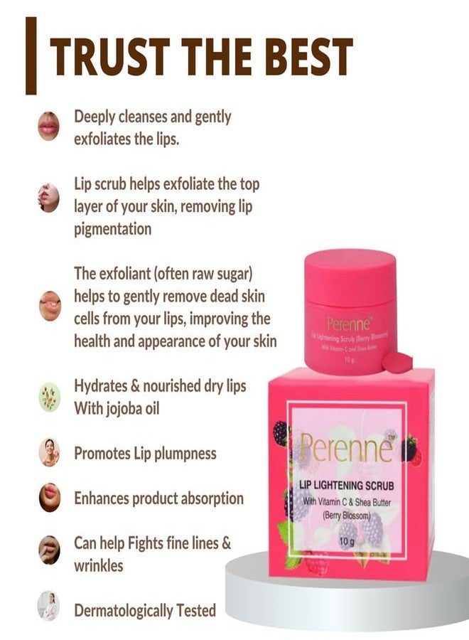 Perenne Pack Of Lip Hydrating balm, Lip Lightening Scrub & Lip Sleeping Mask (Berry Blossom, 10gm x 3) - Image 2