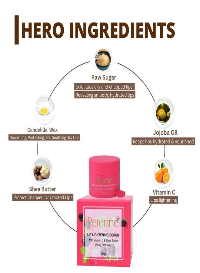 Perenne Pack Of Lip Hydrating balm, Lip Lightening Scrub & Lip Sleeping Mask (Berry Blossom, 10gm x 3) - Image 5