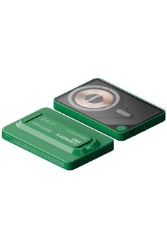 Momax Momax 1-Power X PRO 5000mAh Magnetic Wireless Power Bank with Stand and Built-in USB-C Cable - Green  - Image 2
