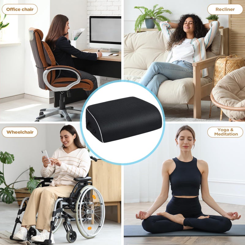 Himake Thick Chair Cushions, Office Booster Seat Cushion to Tailbone Pain Relief, Non Slip Memory Thick Foam Cushion with Carry Handle - Image 4
