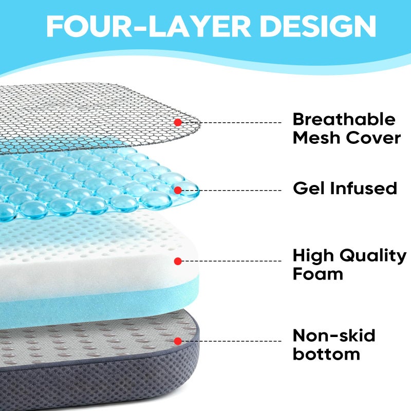 Himake Thick Chair Cushions, Office Booster Seat Cushion to Tailbone Pain Relief, Non Slip Memory Thick Foam Cushion with Carry Handle - Image 3