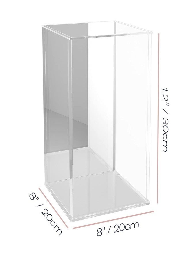 NONEMEY Mirrored Clear Acrylic Display Case Assemble Countertop Box Stand Organizer Dustproof Protection Showcase Acrylic Display Stands for Collectibles (8×8×12inch；20×20×30cm) - Image 3