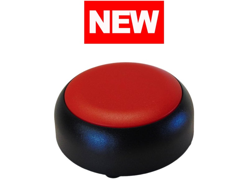 Custom Easy Button Elegante Recordable Buttons: 30-Seccond Talking Voice Recorder. American Ingenuity + Patented Italian Design. by The Original Custom Easy Button® (Black Base/Red Top - Image 2