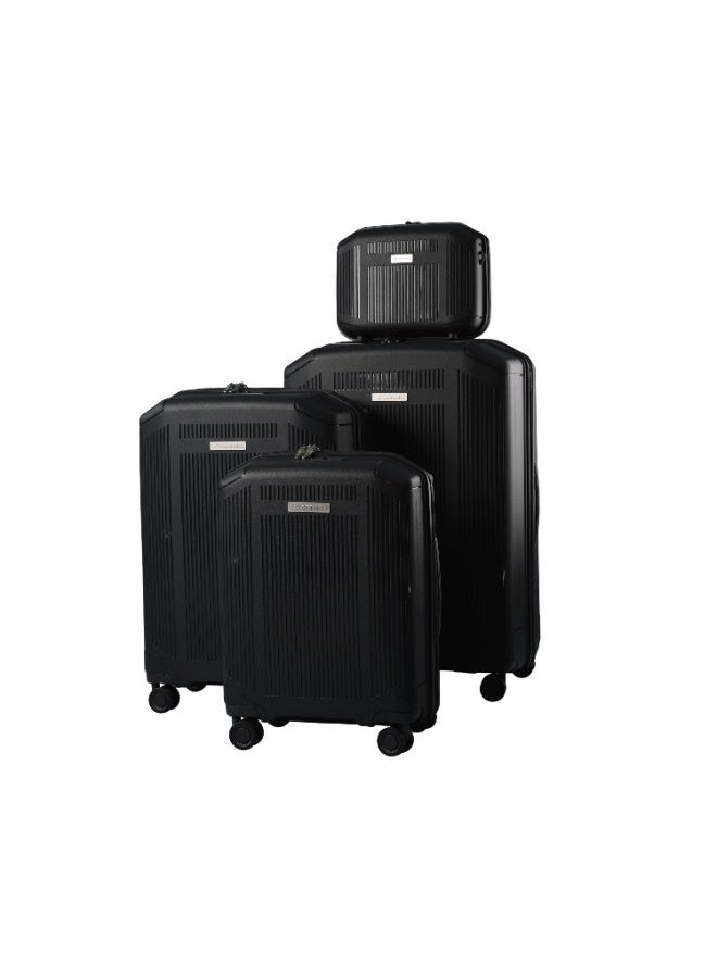 SONADA Sonada Unbreakable Luggage Unisex ,Double Zipper ,Expandable, TSA Lock With 4 Double Silent Wheels Set of 4 (Black)  - Image 1