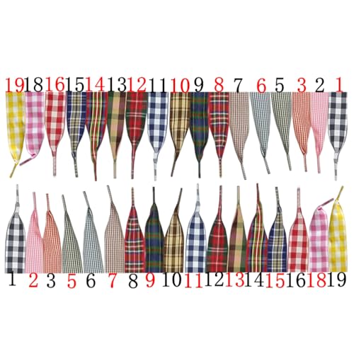Goodlace 1 Inch Wide Fantastic Flat Checkered Shoelaces Fabric Ribbon Plaid Shoe Laces for Sneaker Sport Shoes 47/55 Inch (No.8 Red, 47In/120cm) - Image 3