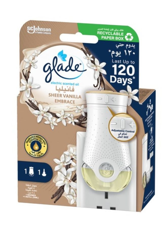 Glade Electric Sheer Vanilla Embrace Scented Oil Refill With Holder  - Image 1