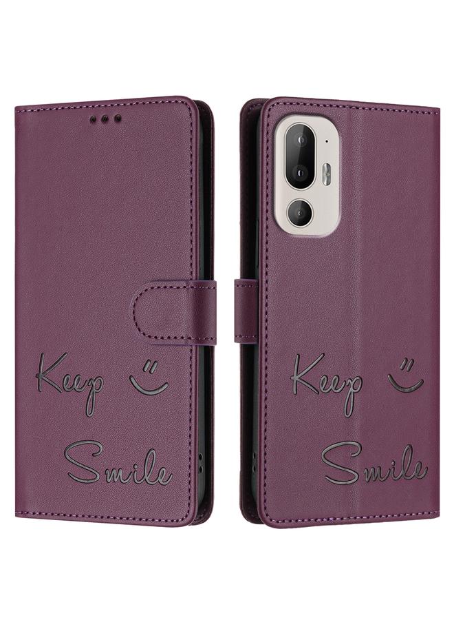 S-TOP Case For HTC U24 Pro Smile Embossing RFID Leather Phone Case - Image 3