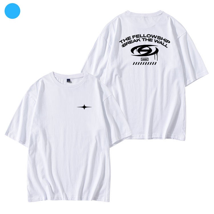 ATEEZ World Tour Concert BREAK THE WALL Same Style Short Sleeve T-shirt Loose Shoulder Print Song Clothes - Image 1