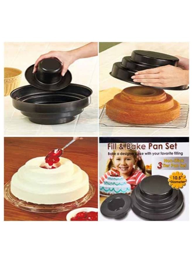 ياميم ٣ طبقات تعبئة وخبز قوالب الكيك مجموعة قوالب غير لاصقة إدراج حشوة متوسطة - Image 4