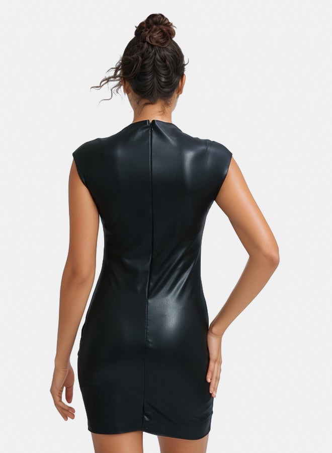 RAVIN Sleeveless Leather Bodycon Dress - Image 1