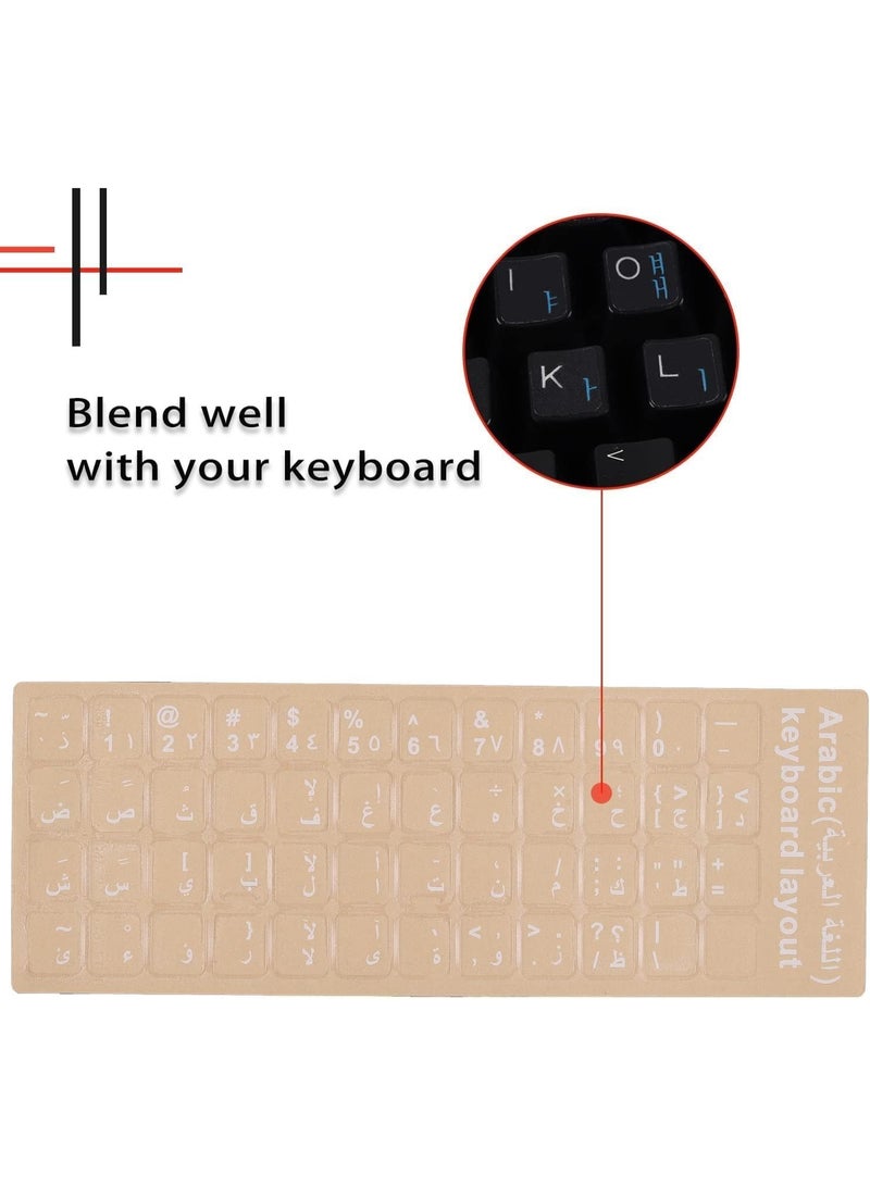 3 Transparent Arabic Keyboard Stickers Arabic Language Sticker for Desktop Computer Arabic Letters Design Keys Only with Transparent Background - Image 2