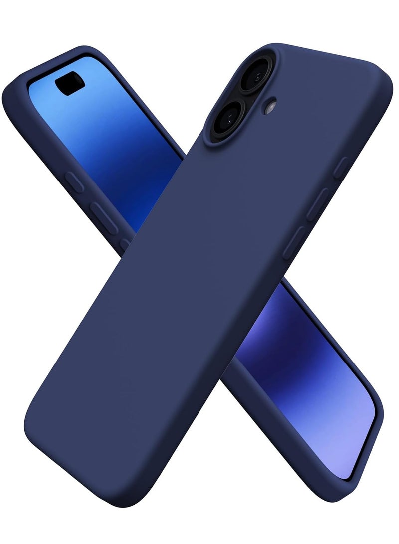 ELTRAZONE Premium Soft Liquid Silicone Case for iPhone 16 Plus – Silky and Soft Touch Series Full-Body Protective Bumper (Dark Blue) - Image 1