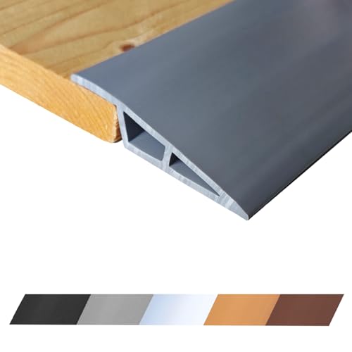 Maxiroc 1/2" to 3/5" Height Threshold Ramp - Rubber Threshold, Floor Transition Strip, Wheelchair Ramp, Door Strip, Carpet to Tile Strip (Gray, 40 inches) - Image 1