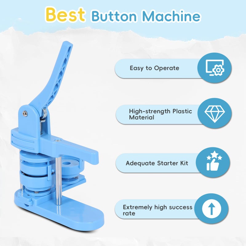 OLenyer Button Maker Machine, Molds in 3 Sizes: 2.28â€œ, 1.25â€, and 1â€, 500 Buttons, 15 Fridge Magnets, 15 Bottle Openers, 15 Keychain, Pin Maker Machine Kit DIY, Circular Cutter in 3 Sizes - Image 4