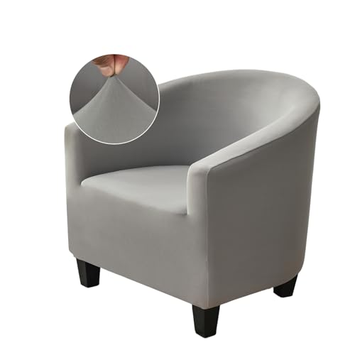 NILUOH Club Chair Slipcover, Tub Chair Cover, Stretch Armchair Covers, Sofa Cover Furniture Protector for Living Room (Grey) - Image 1