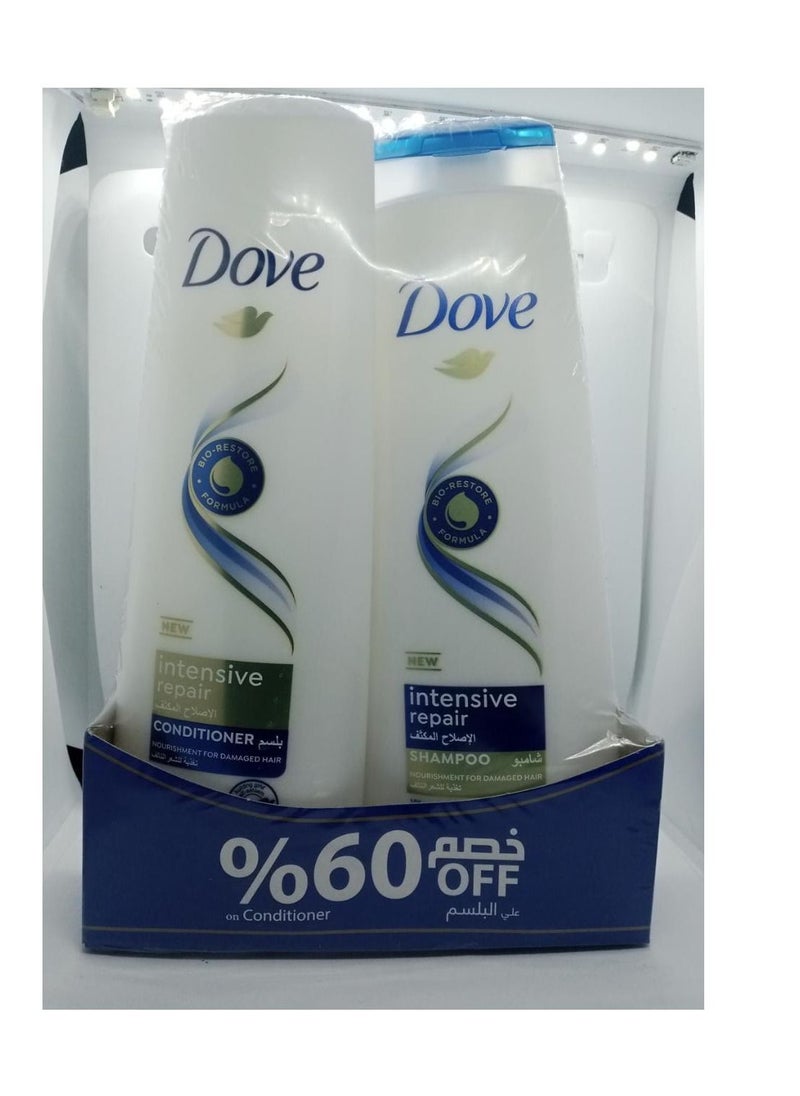 Dove Shampoo Intensive Repair 350ML + Conditioner Intensive Repair 350ML 