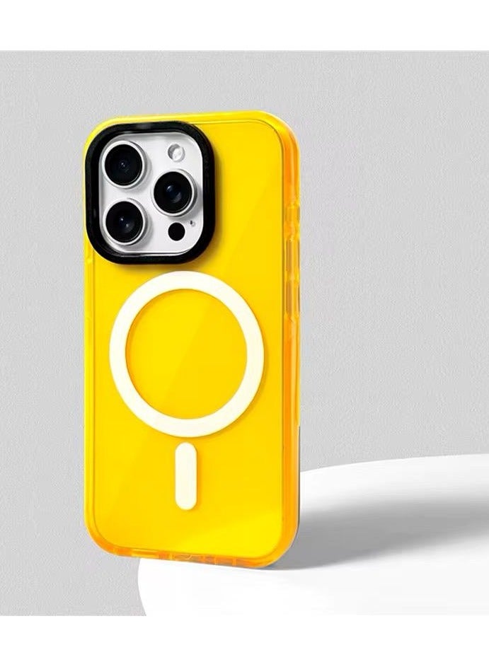 Techie أبل آيفون ١٦ برو ماكس ماغسيف تريندي نيون شفاف لون نابض بتصميم فلوريسنت غلاف مضاد للصدمات مع تصميم شفاف، قبضة محسنة وإطار حماية عدسة الكاميرا - Image 1