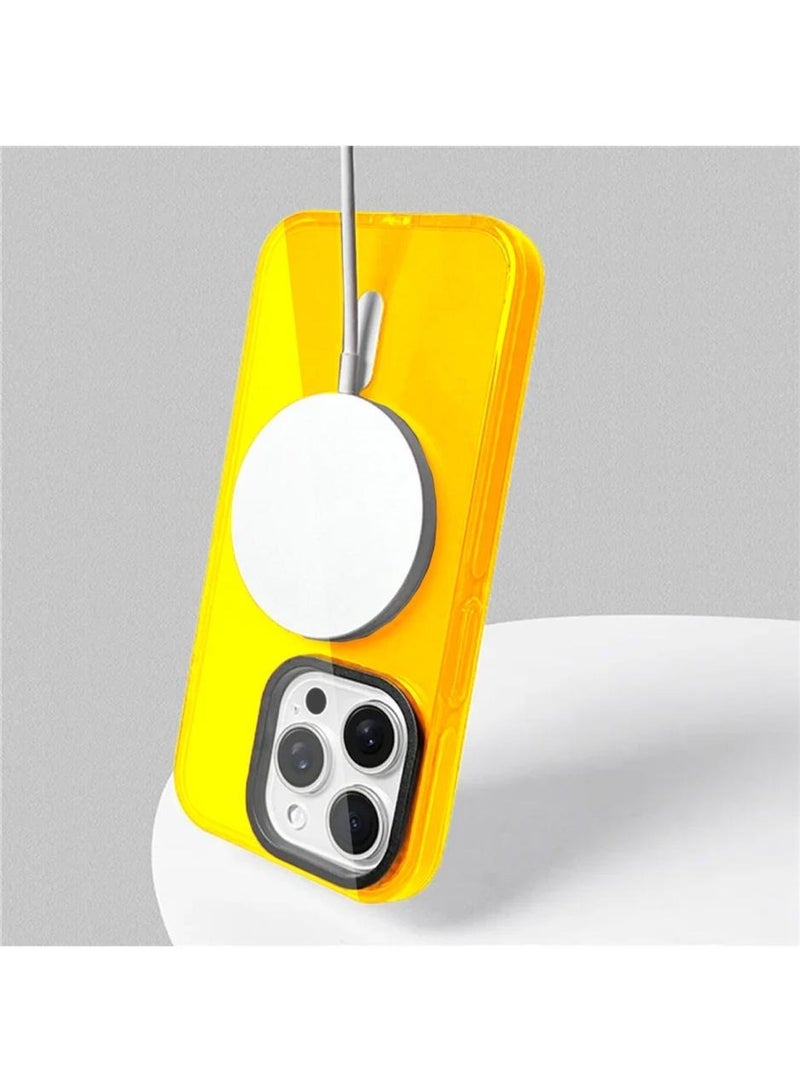 Techie أبل آيفون ١٦ برو ماكس ماغسيف تريندي نيون شفاف لون نابض بتصميم فلوريسنت غلاف مضاد للصدمات مع تصميم شفاف، قبضة محسنة وإطار حماية عدسة الكاميرا - Image 5