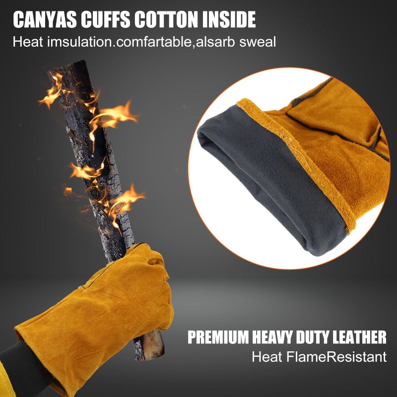 Breathffy Leather Welding Apron Gloves Heat/fire Resistant Forge Welding Leather Jacket Apron Coat for Men Women(Yellow,L) - Image 5