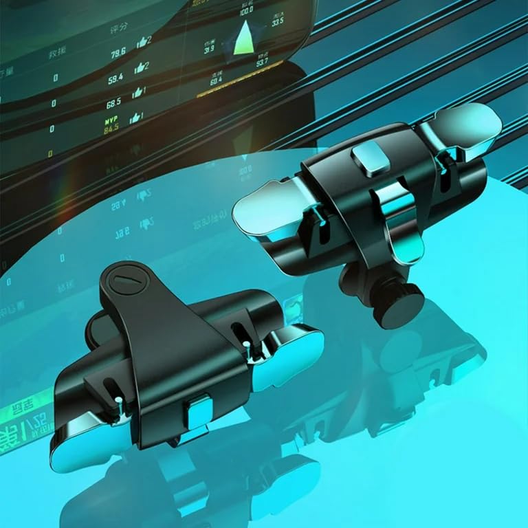 FKU 2025 (5 Pair) C10 Key Three-way Metal Shooting Alloy Game Controller With (5 set) FINGER SLEEVE Handle Trigger Aim Button L1R1 L2R2 Shooter Gamepad for PUBG/Fornite/Knives Out/Call of Duty - Image 5
