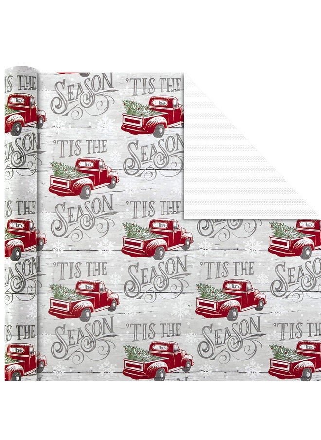 Hallmark Holiday Wrapping Paper Rolls - Rustic Christmas Gift Wrap Paper (Set Of 3 Reversible Rolls: 120 Sq. Ft. Ttl.) Plaid, Barn, Red Truck, Moose, Woodland Scenes  - Image 4