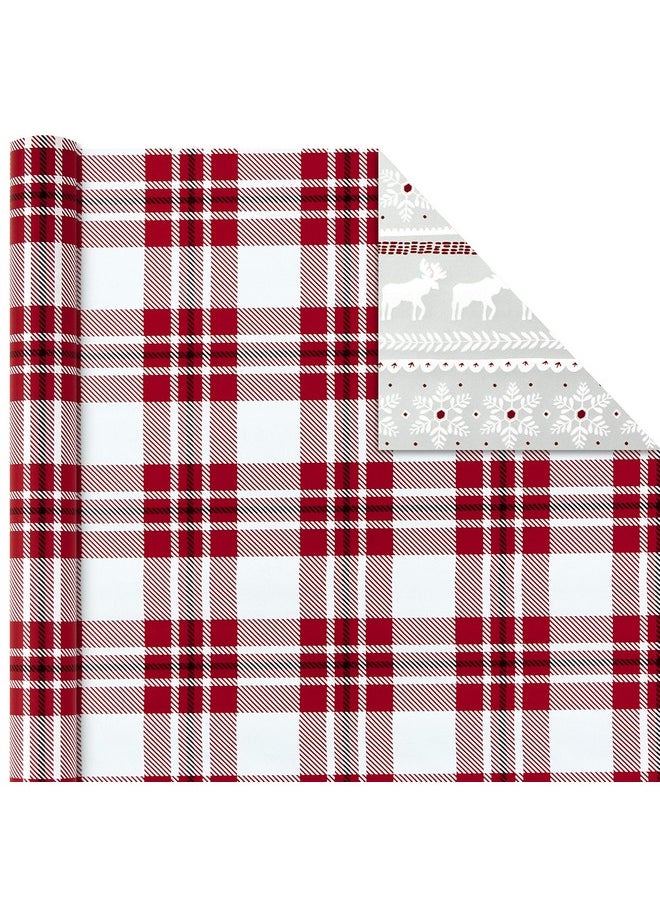 Hallmark Holiday Wrapping Paper Rolls - Rustic Christmas Gift Wrap Paper (Set Of 3 Reversible Rolls: 120 Sq. Ft. Ttl.) Plaid, Barn, Red Truck, Moose, Woodland Scenes  - Image 5