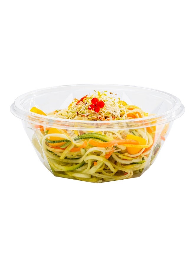 Restaurantware Basic Nature 32 Ounce Disposable Plastic Containers, 500 Plastic Salad Bowls - Lids Sold Separately, Round, Clear PLA Plastic Food Bowls, For To Go Meals And Takeaway Orders  - Image 2
