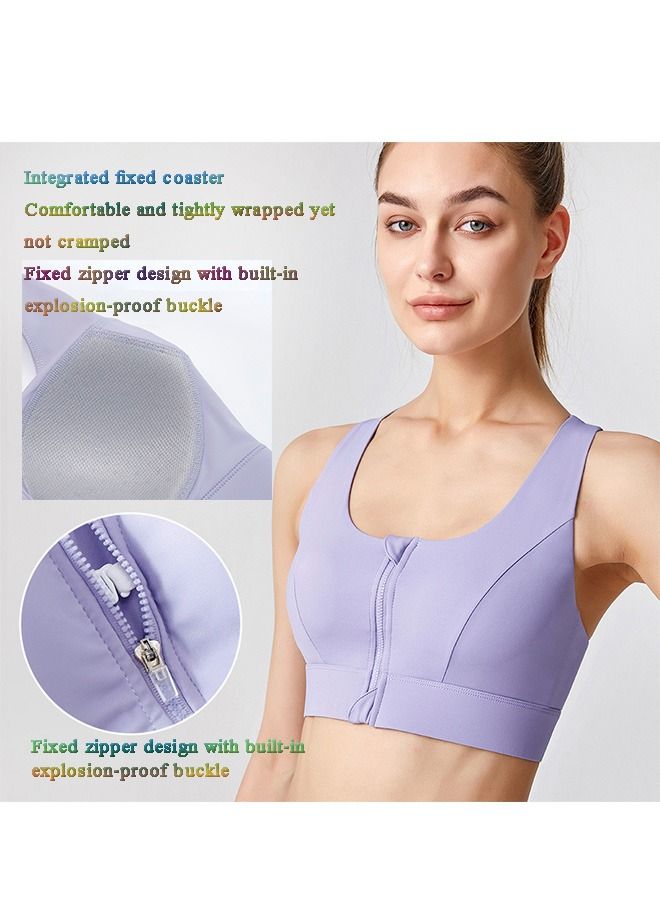 NIBEMINENT Sports Bra with Front Zipper Adjustment, Fitness Vest for Women Suitable for Running, Yoga, Pilates, Fitness, Outdoor Sports, etc - Image 5
