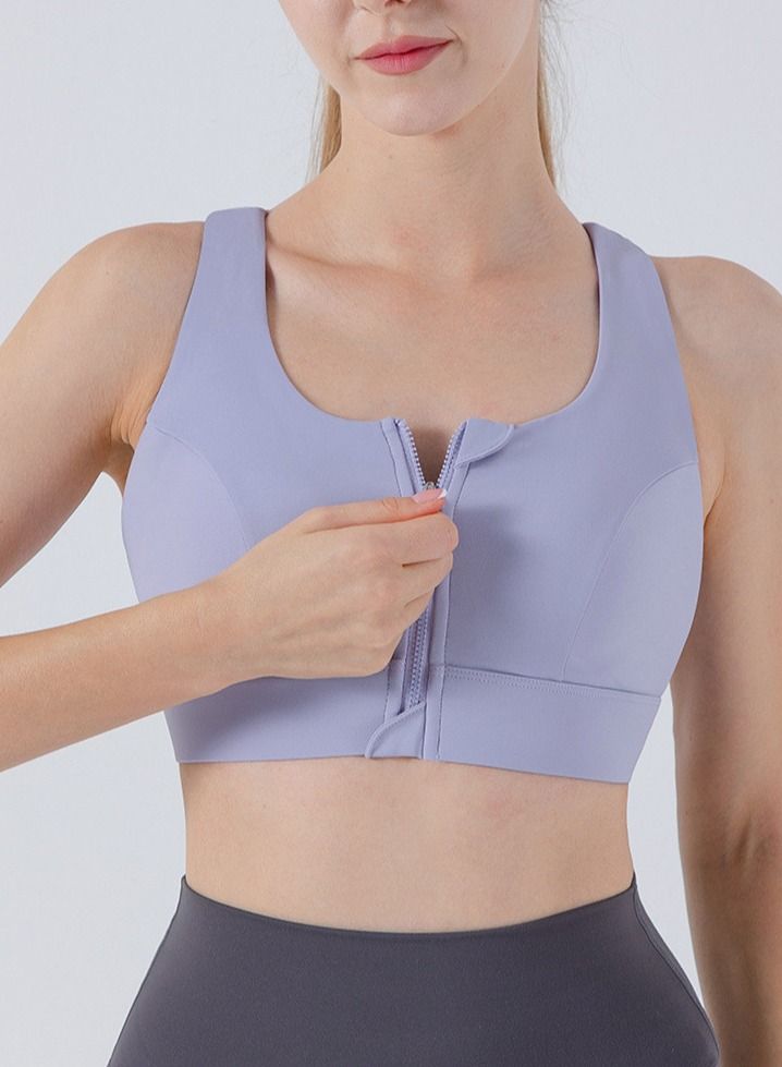 NIBEMINENT Sports Bra with Front Zipper Adjustment, Fitness Vest for Women Suitable for Running, Yoga, Pilates, Fitness, Outdoor Sports, etc - Image 3